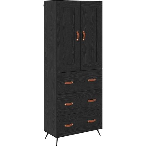 Maison Exclusive - Alacena Roble Negro 69,5 x 34 x 180 cm Madera
