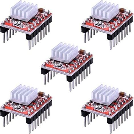 A4988 Schrittmotor-Steuermodul (5 Stück) mit Kühlkörper für RepRap 3D-Drucker (1/5)