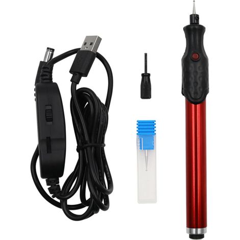 STYLO DE GRAVURE ÉLECTRIQUE USB VITESSE RÉGLABLE PORTABLE MINI GRAVEUR MÉTAL BOIS VERRE PLASTIQUE BIJOUX (1/5)