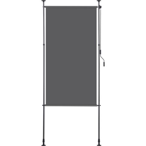 SWANEW Tenda verticale Tenda a rullo per esterni Protezione anti-UV Tenda per esterni con barre telescopiche senza foratura 120 x 270 cm  Antracite (1/3)