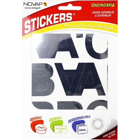Lettres autocollantes 50mm Argent NOVADHESIFS - 4371177