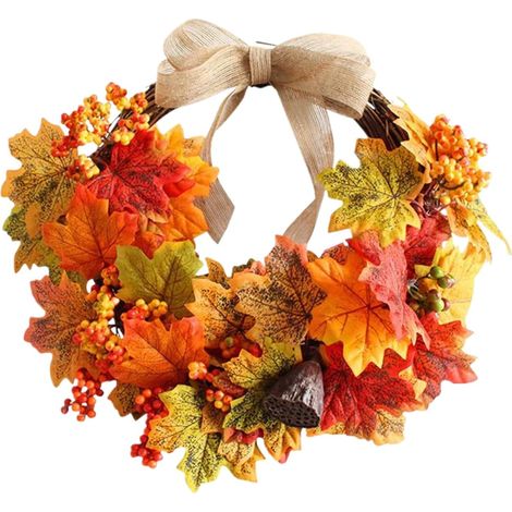 Couronne de Porte Automnale - Couronne de Fête des Moissons 45 cm - (1/5)