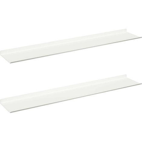 Maison Exclusive - Schwebendes Regal 2 pcs Weiß 100 x 18 x 2,5 cm (1/5)