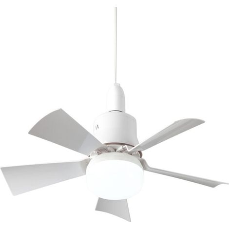 Ventilateur de plafond à deux sections détachables, douille E27, un réglage de mémoire, trois lumières de couleur variable, gradation progressive, avec télécommande. (1/5)