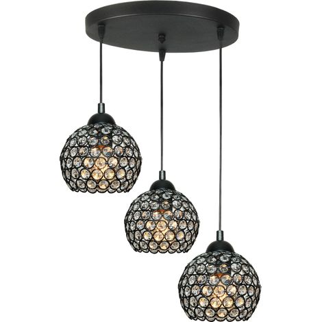 Deckenleuchte mit schwarzem Glasschirm, E27 LED, Klaudia 13-721