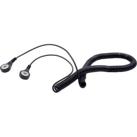 Câble De Mise À La Terre ESD - 3.60 M - Bouton-Pression 4 Mm - Pour Protection Antistatique - 1 Pièce (1/3)