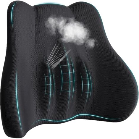 Coussin Lombaire Haute Densité, Respirant, Toutes Saisons, Confortable Coussin Lombaire pour Chaise de Bureau Camionneurs Assis Longues Heures, Adultes, Étudiants, Personnes (1/5)