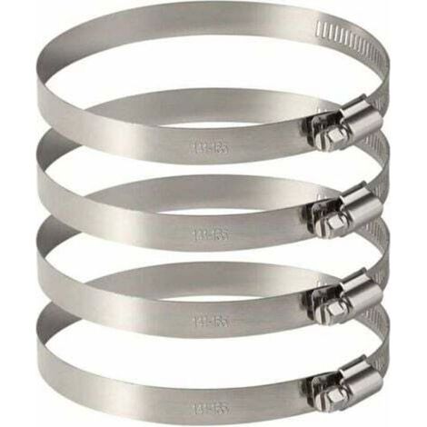 4Pcs 150 mm Collier de Serrage Tuyau Ajustable en Acier Inoxydable Pour Fixer Souples Durites (141mm-165mm)-Crezuo