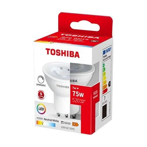BOMBILLA LED TOSHIBA GU10 7W 4000K DIMABLE