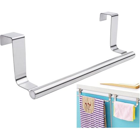 Barre Porte-Serviettes - Acier Inoxydable Brossé - Pour Salle De Bain Et Cuisine - À Poser Sur Meuble - 23 Cm - 1 Pièce (1/5)