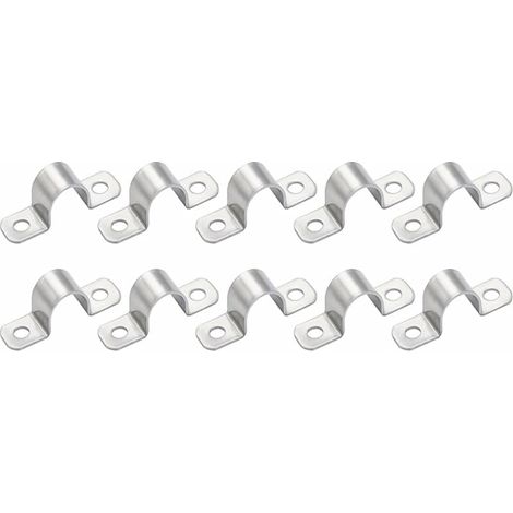 Lot de 10 colliers de serrage en forme de U, 32 mm en acier inoxydable en forme de U, colliers de serrage robustes pour tuyaux d'eau, câbles de gaz (1/5)