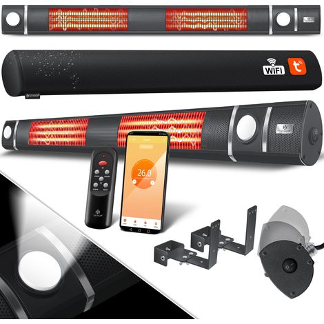 KESSER® Calefactor infrarrojo 3000 W, LED, WiFi, mando - Antracita (1/5)