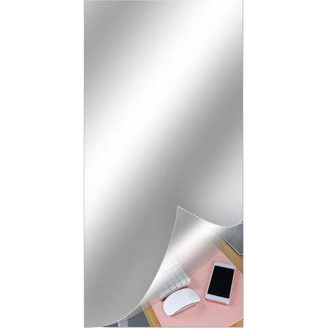 10 láminas de espejo, acrílico de 2 mm, autoadhesivas sin marco, decoración de pared, sala de estar, dormitorio, baño. (1/5)