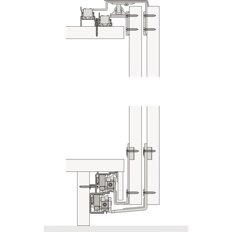 HAWA Combino 65 H FS Beschlägegarnitur 1400 x 2600, 2 türig untenlaufend (1/4)