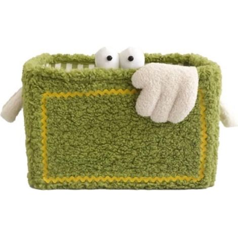 Petit Monstre Panier de Rangement Pliable Maison Ins Niche Design Rangement Jouets Collations CosméTiques Organisation Cadeaux Vert (1/4)