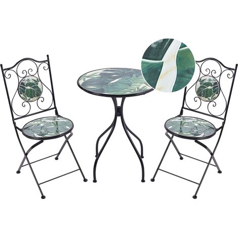 Bistro Set klappbar COZZANA Metall Schwarz (1/5)