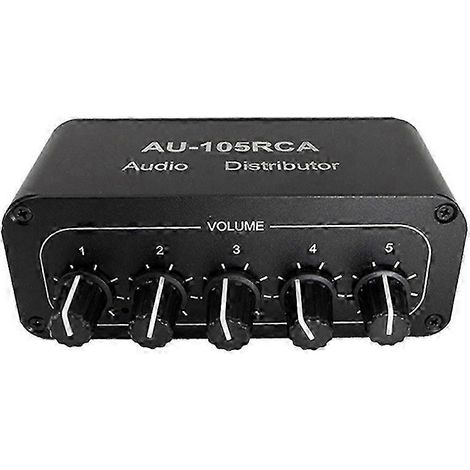 Répartiteur/mélangeur audio : distributeur audio 5 canaux avec 1 entrée et 5 sorties pour amplificateurs audio actifs et de puissance (1/5)