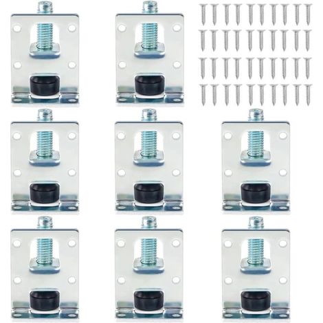 Set di 8 piedini regolabili per mobili, ideali per armadi, mobili resistenti, tavoli, scaffali, credenze e banchi da lavoro.