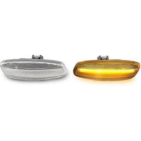 2 feux clignotants latéraux transparents à LED pour Peugeot 207, 308, Citroën C3, C4, C5, DS3 et DS4 (1/3)