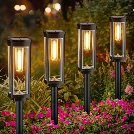 Lampe Solaire Extérieure - Panneau Solaire Amorphe 5 V 80 mA - Batterie 3,7 V 500 mAh - Pour Jardin Cour Arrière Allée - 1 Pièce (1/5)