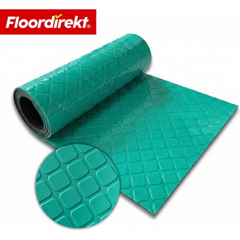 PVC-Bodenbelag Check Quadra Quadrat-Optik Grün 110  Breitex 50 cm