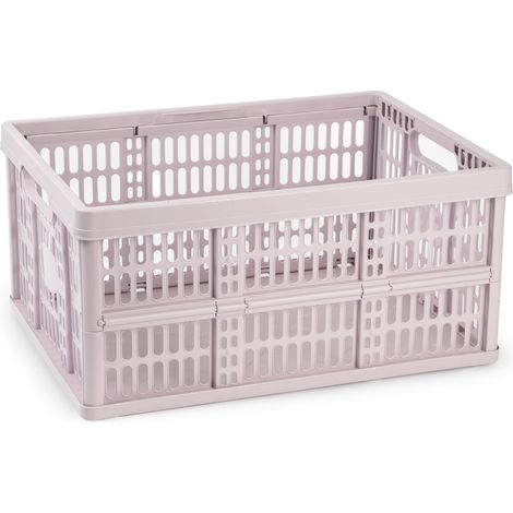 Caja plegable con asas plastico 32 Litros Rosa claro (1/4)