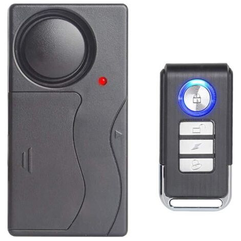 Alarme de vibration sans fil, véhicule/porte/fenêtre alarme antivol, son 110db ( compris la télécommande) (1/5)