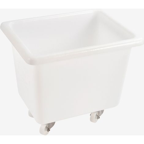 Bac grand volume 100 L - 2 roues fixes, 2 pivotantes avec freins - blanc - Gilac