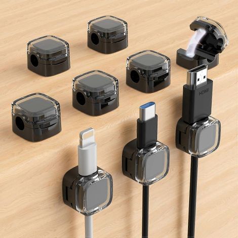 Lot de 6 clips magnétiques pour câbles, support de câble réglable-AquaForge (1/5)