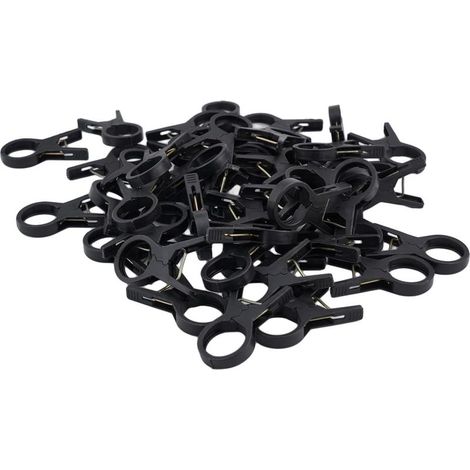Lot de 50 clips de support réutilisables pour plantes grimpantes en plastique robuste avec diamètre intérieur de 30 mm,black (1/5)