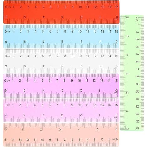 Kit de 14 règles en plastique transparent et coloré - Outil (1/5)