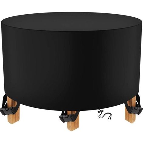 Housse Salon de Jardin Ronde 200 x 94cm noir Housse Table Jardin Housse de Protection Bâche Imperméable pour Meubles Jardin et Hivernage