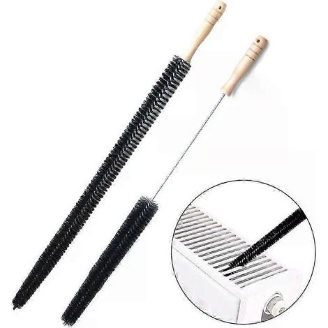 Brosse de nettoyage de radiateur 70/75 mm, multifonction, flexible, avec manche en bois, pour conduit de sèche-linge - JXLGV (1/5)