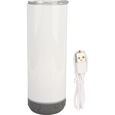 Gobelets 20oz sublimation Bluetooth amovible haut-parleur, tasse musicale isolée portable gris fond, sans BPA (1/5)