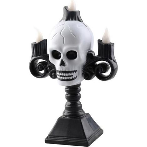 Lampe Crâne - Décoration Halloween avec Bougie LED Intégrée - Pour Bar Escape Game Maison Jardin - 1 Pièce (1/5)