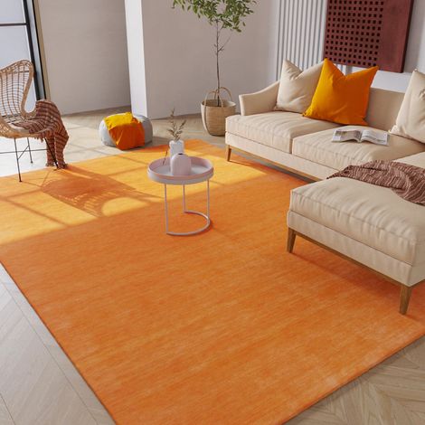 Tapis Loribaft Tapis Teppstar - Tapis en laine - 60x40cm, Rectangular - 100% Laine vierge - Tissé main - Orange