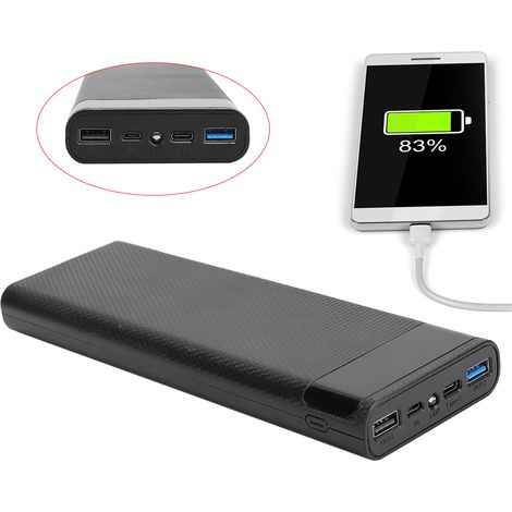 Boîtier Batterie 18650 Portable - Kit Alimentation DIY Sans Soudure, Power Bank Externe Noir (1/5)