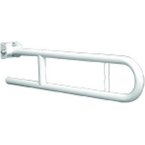 Barra maniglione ribaltabile cm 60 con porta rotolo nylon bianco
