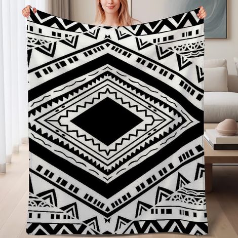 Couverture de lit en polaire, couverture légère et cosy en microfibre chaude pour le printemps, décoration intérieure élégante, cadeau idéal pour femmes hommes, 6080 pouces (1/4)