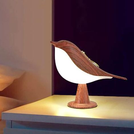 Lampe veilleuse oiseau rechargeable 3 couleurs, capteur tactile sans fil pour chambre bébé (1/5)
