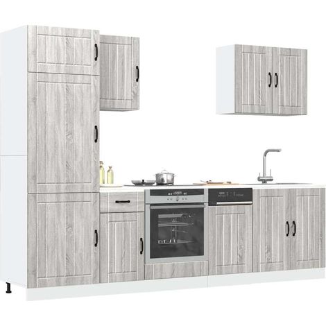 Mueble cocina Lucca sonoma gris 7 pzas madera contrachapada vidaXL (1/5)