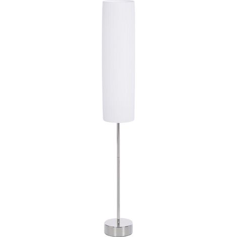 Lámpara de Pie Moderna para Dormitorio Estudio Salón (2 E27 Bombilla) Interruptor de y Bajo Consumo avec Base de Acero Inoxidable 120 cm Blanco (1/5)