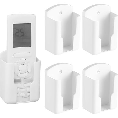 Sans Perçage Lot De 4 Supports Muraux Autocollants Pour Téléphones Portables, Support Telephone Mural Avec Port De Charge, Idéal Pour Les Télécommandes Et Les Petites Pièces, Blanc (1/4)