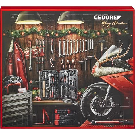 GEDORE 3304900 Red R49002042 Calendario dell'Avvento 2022, 42 pezzi, calendario dell'Avvento da uomo, regalo per uomini, calendario dell'Avvento con attrezzi 2022 (1/4)