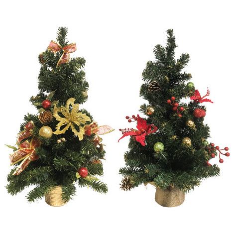 Alberini decorati oro/rosso H 50 cm – festoni natale