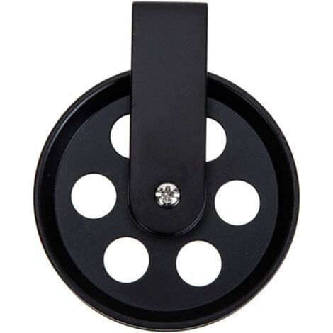 Wall Lighting Accessories Heavy Duty Metal Hangers Retro Pulley Wheel Black Vintage Wheel Pulley Single Small Wrought Iron Pulley (1/4)