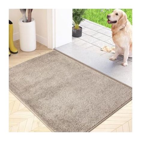 Paillasson Attrape-Poussière, Tapis de Sol Antidérapant Lavable en Machine, Tapis d'Entrée avec Microfibres Douces Absorbantes po (1/5)