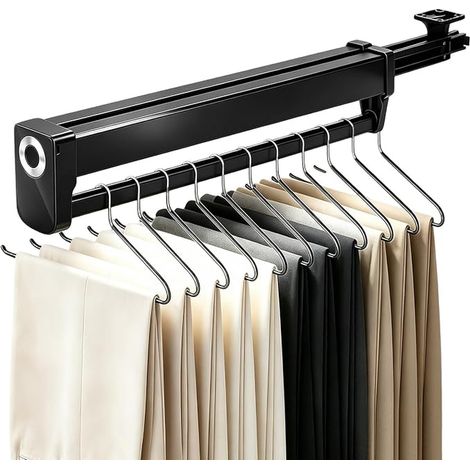 Extendable Curtain Rail with LED, 40 cm Adjustable Trouser Rack (1/5)
