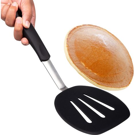Spatule En Silicone - 19 Cm Poignée - Large Surface De 12,7 Cm - Résistante À La Chaleur Jusqu'à 300 °C - Pour Poêles Antiadhésives - 1 Pièce (1/5)