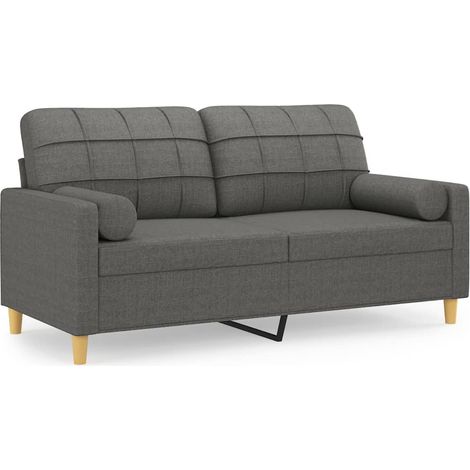 Maison Exclusive - Divano a 2 Posti con Cuscini Grigio Scuro 140 cm in Tessuto